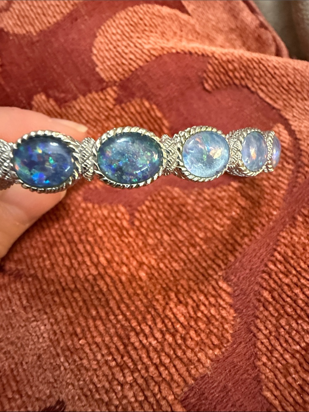 Judith Ripka Sterling Silver Blue Opal Link Bracelet - Women Jewelry - Picture 7 of 10